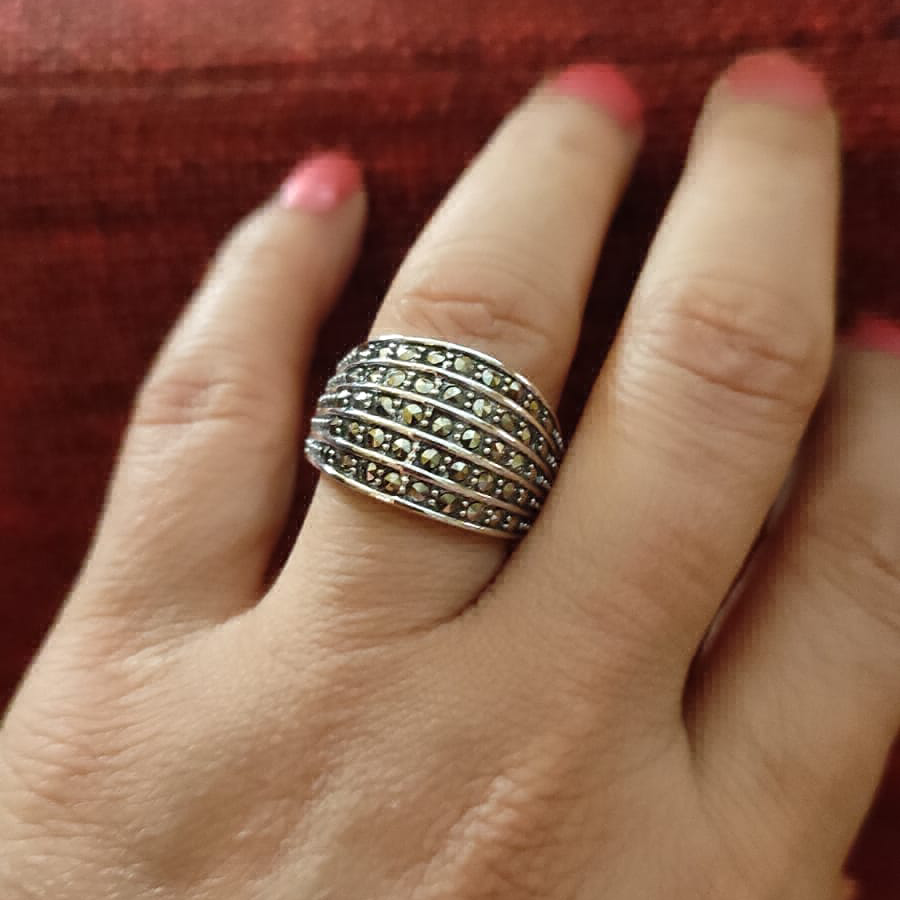 Broad Marcasite Band